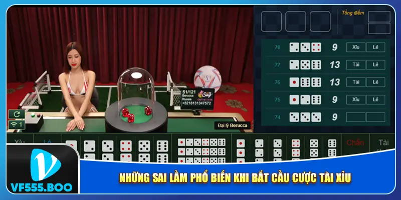 Những sai lầm phổ biến khi bắt cầu cược tài xỉu